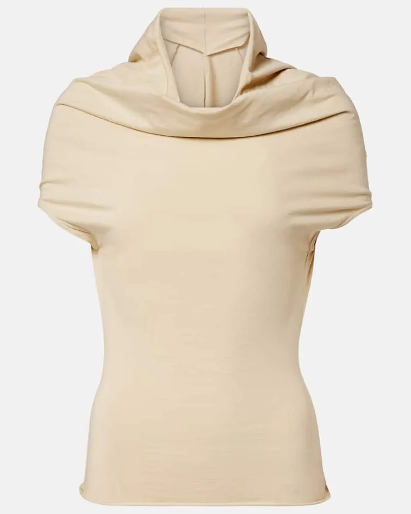 Rick Owens Top in jersey di cotone Beige