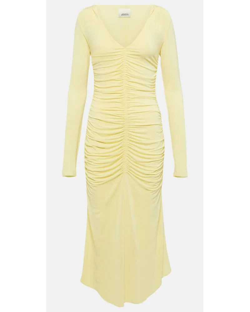 Isabel Marant Abito midi Laly in jersey Giallo