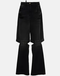 ATTICO Jeans a gamba larga con cut-out Nero