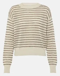 Brunello Cucinelli Pullover in cotone a righe Multicolore