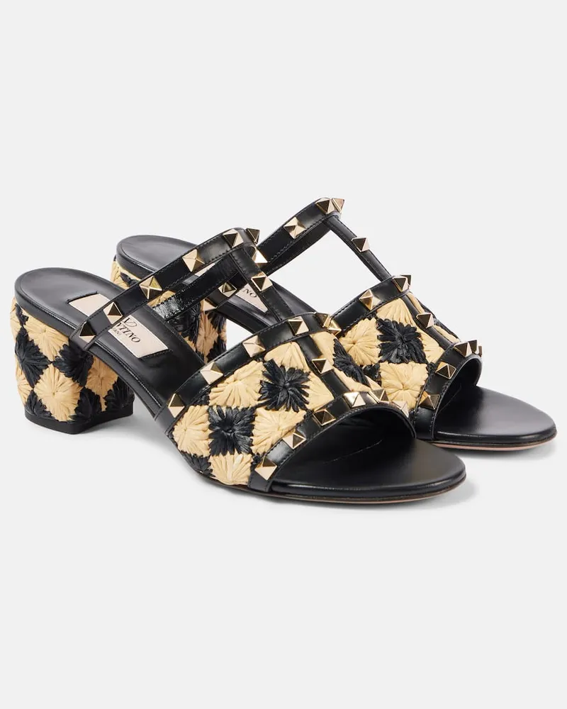 Valentino Garavani Mules Rockstud 60 con pelle Nero