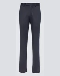 Ermenegildo Zegna Pantaloni regular in misto cotone Nero