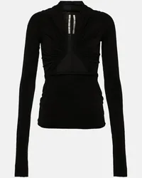 Rick Owens Top in jersey con cut-out Nero