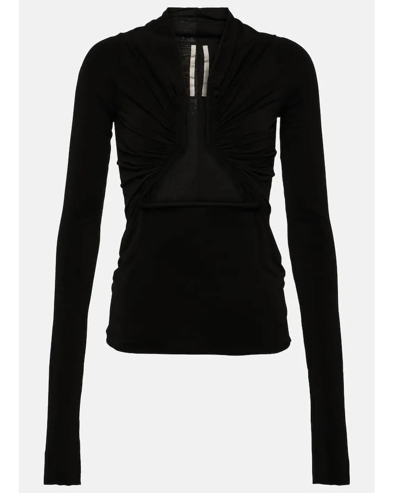 Rick Owens Top in jersey con cut-out Nero