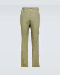 Etro Pantaloni regular in lino Rosa