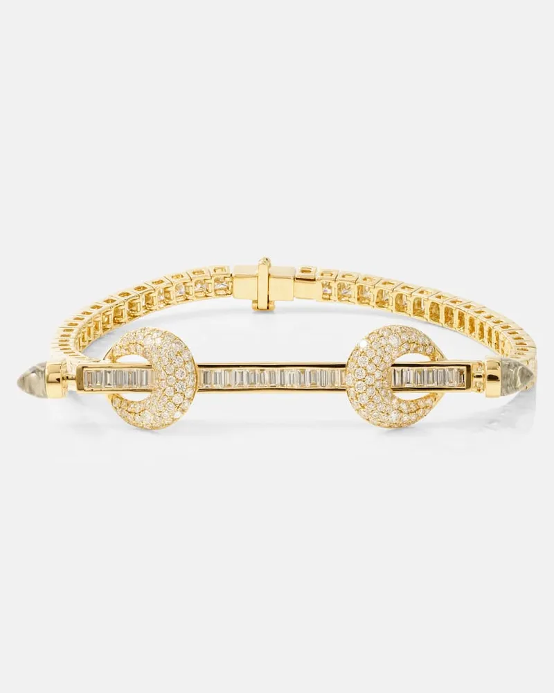 Ananya Bracciale Chakra in oro 18kt con diamanti e quarzo Oro