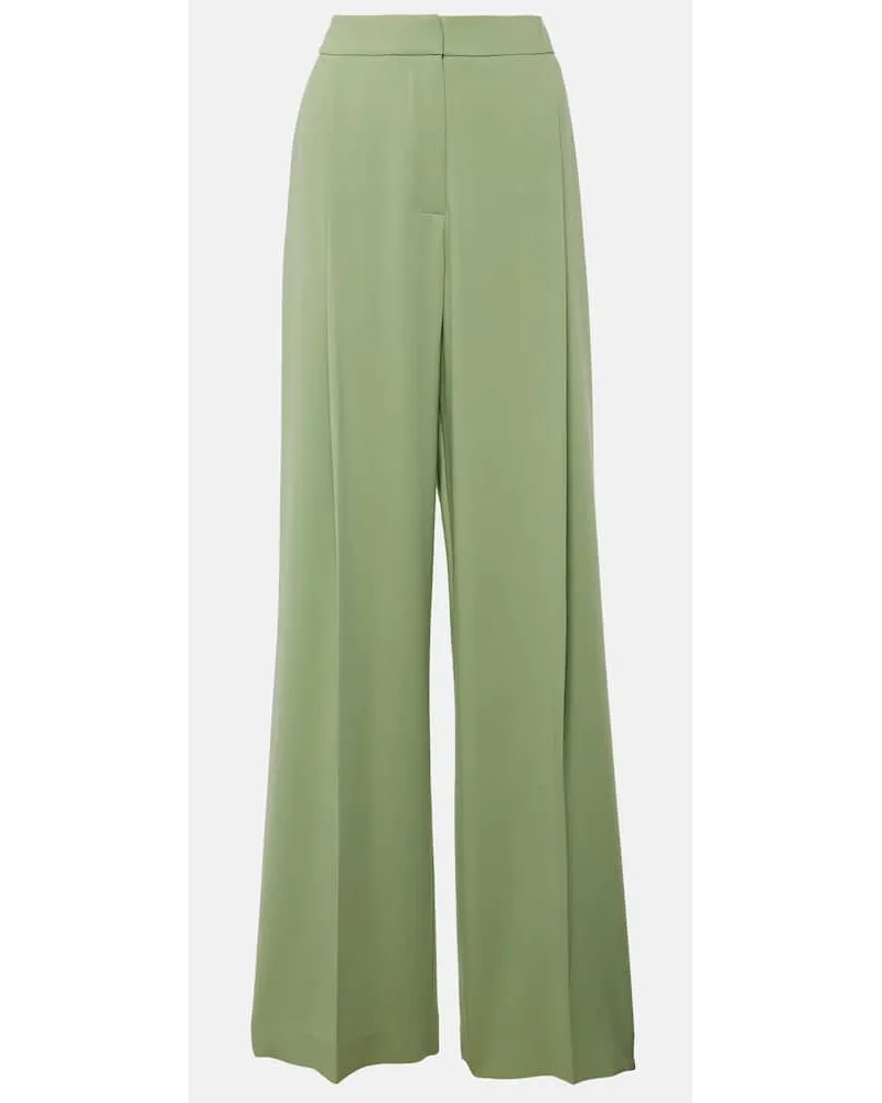 Oscar de la Renta Pantaloni a gamba larga in georgette Verde