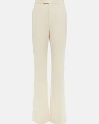 Gucci Pantaloni flared in crêpe di lana Bianco