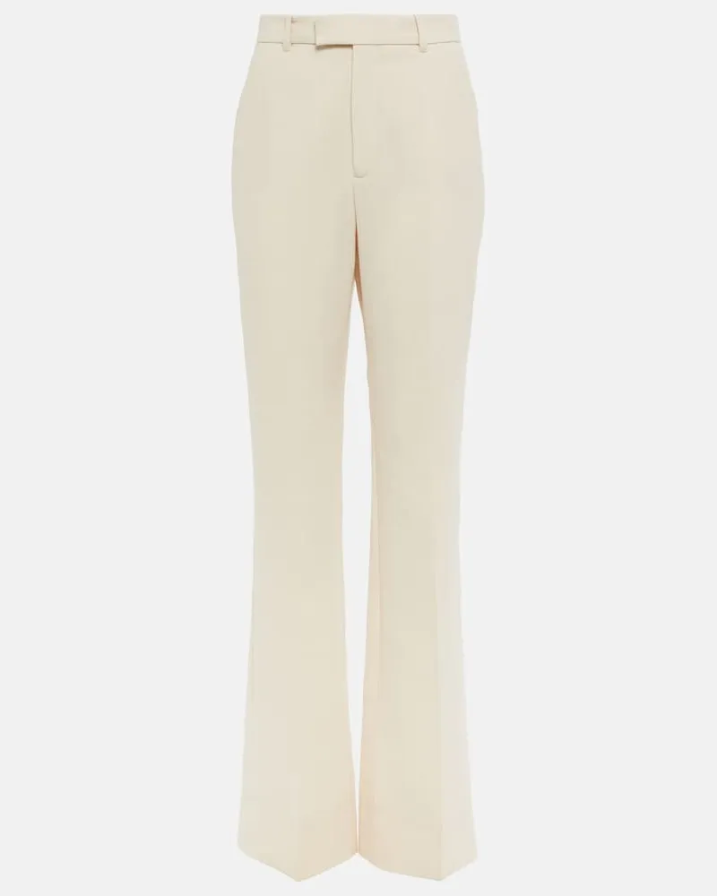 Gucci Pantaloni flared in crÃªpe di lana Bianco