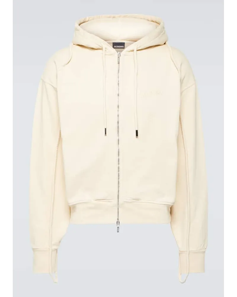 Jacquemus Felpa Camargue ZippÃ© in cotone con zip Beige