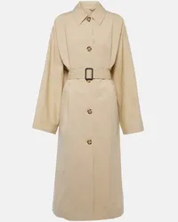 Totême Trench in cotone e seta Beige