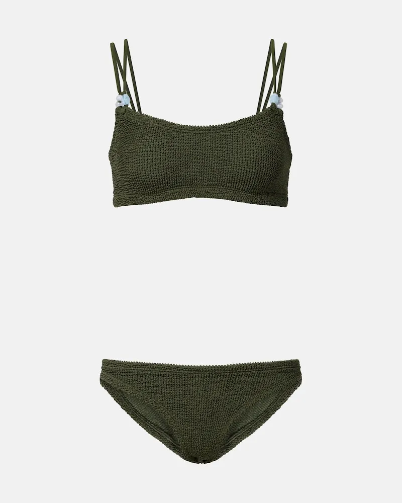 Hunza G Bikini Cassie con perline Verde