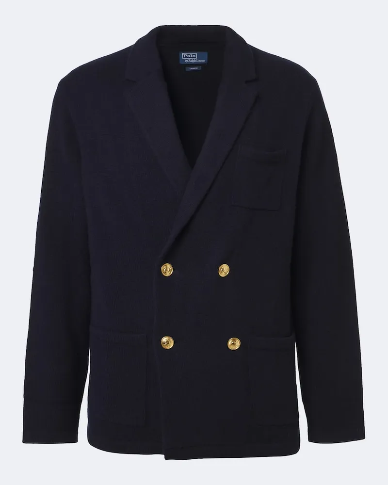 Ralph Lauren Cardigan doppiopetto in cashmere Blu