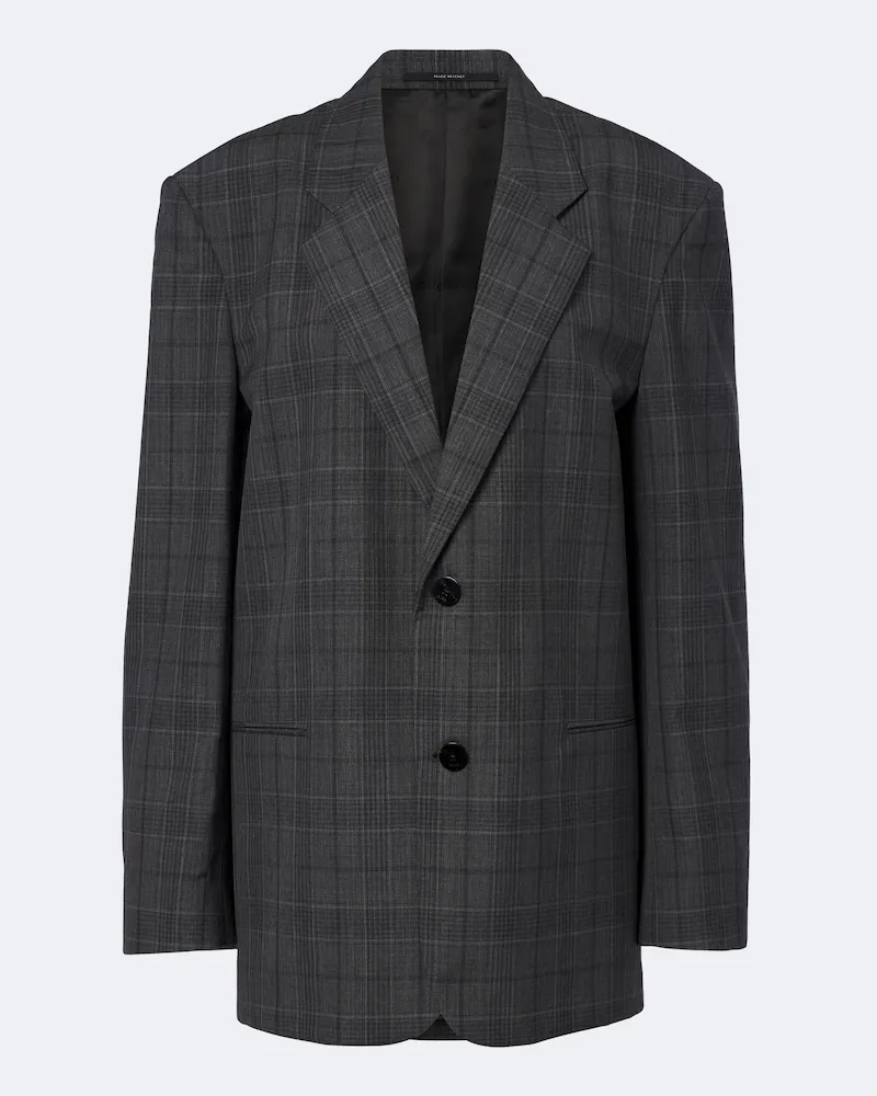 Gucci Blazer in lana a quadri Grigio