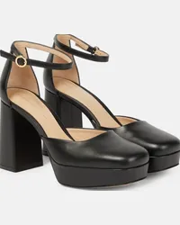 Gianvito Rossi Pumps Basette in pelle con plateau Nero