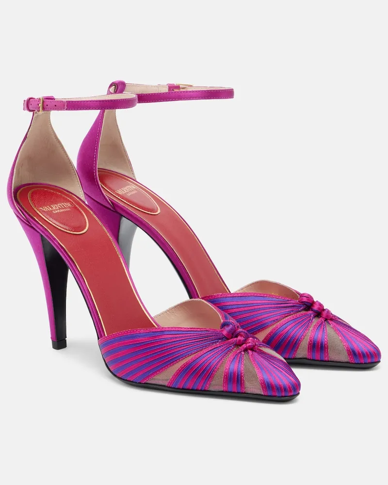 Valentino Garavani Pumps Annine in satin con pelle Rosa