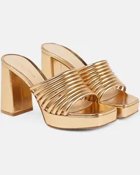 Gianvito Rossi Sandali Lena in pelle metallizzata Oro