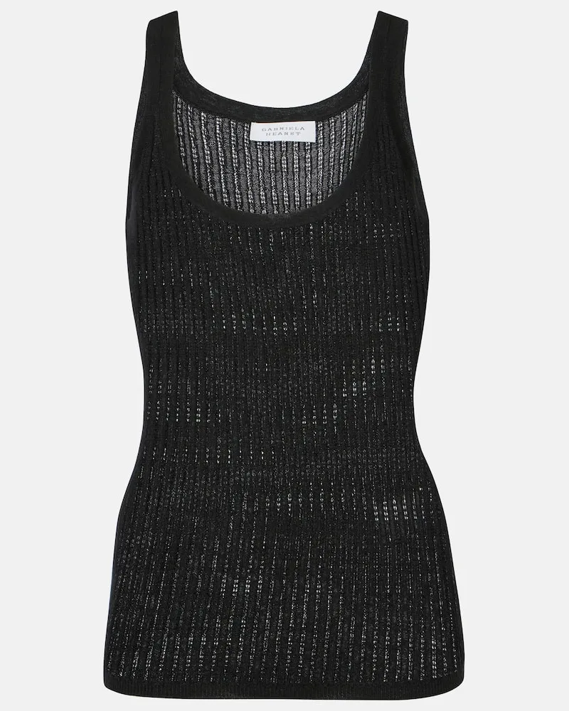 Gabriela Hearst Top Nevin in cashmere e seta Nero