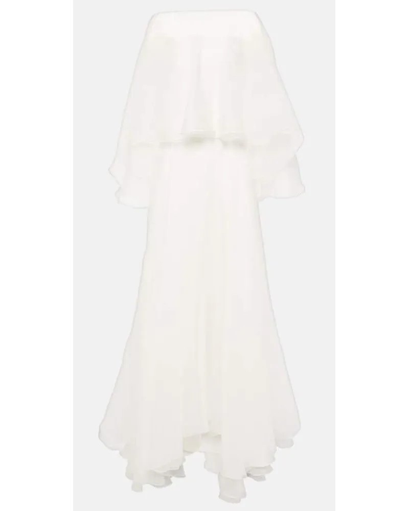 Maticevski Bridal - Abito lungo Dhalia in seta Bianco