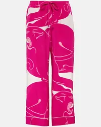 Valentino Garavani Pantaloni Panther in crêpe de chine Rosa