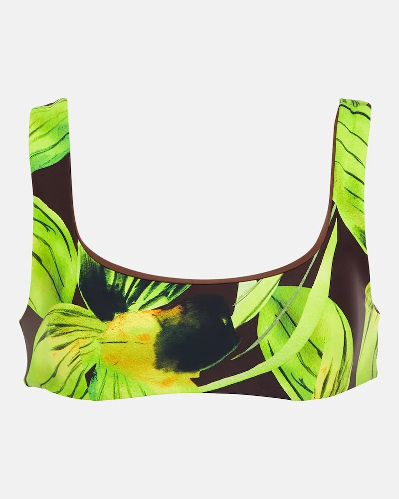 Louisa Ballou Top bikini Scoop con stampa Multicolore