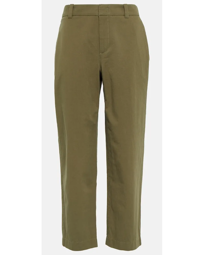 Vince Pantaloni a vita cropped in cotone Beige