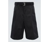 Shorts in cotone a righe con cintura