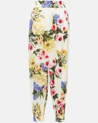 Dolce & Gabbana Pantaloni tapered in popeline di cotone Multicolore