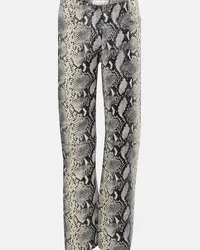 Victoria Beckham Pantaloni regular in pelle stampata Multicolore