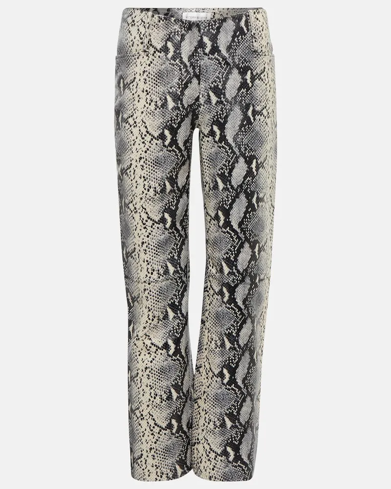 Victoria Beckham Pantaloni regular in pelle stampata Multicolore