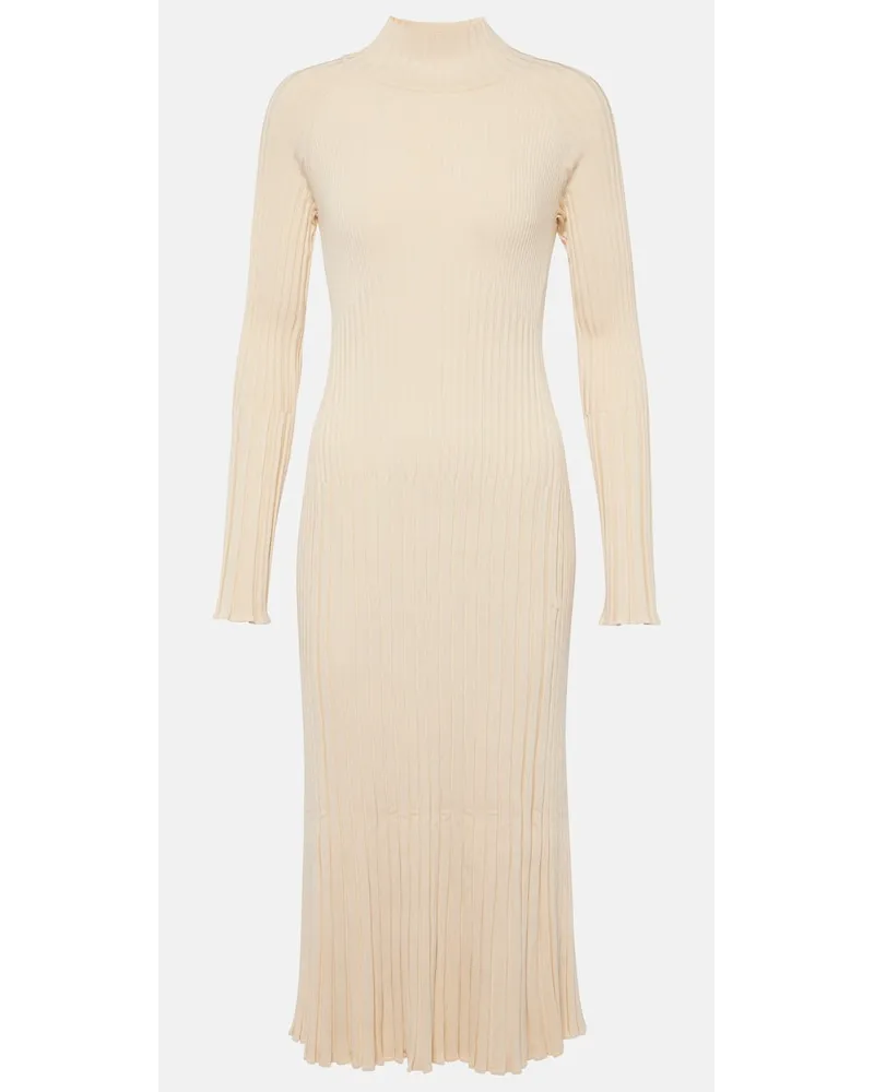 Proenza Schouler Abito midi Carmen a coste con collo alto Neutro