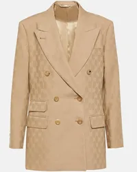 Gucci Blazer in jacquard di lana GG Beige