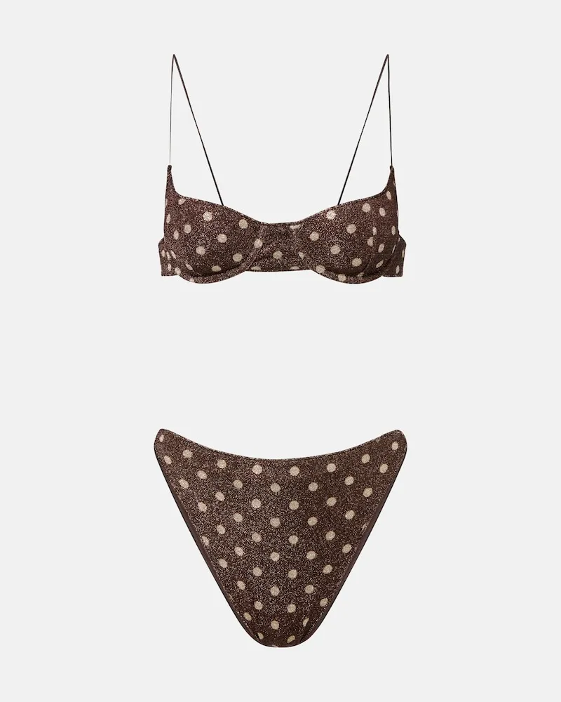Oséree OsÃ©ree Bikini LumiÃ¨re a pois Marrone