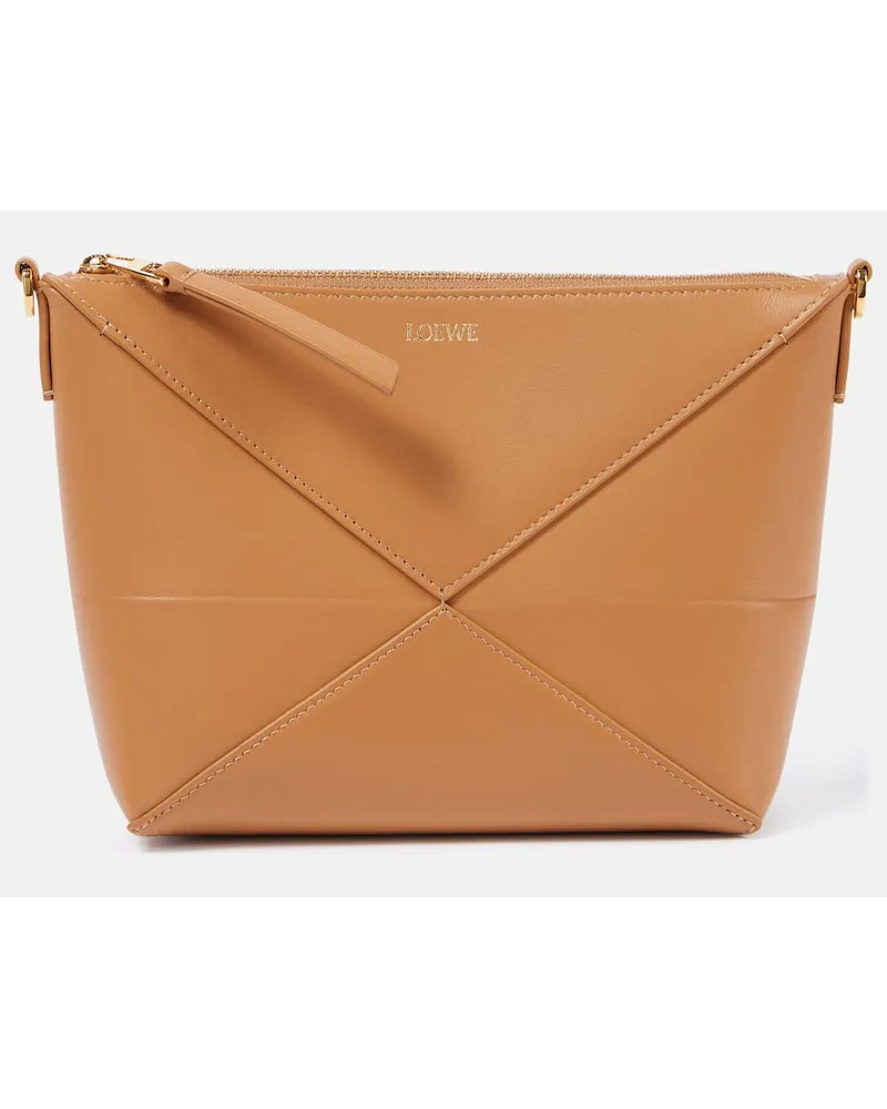 Loewe Clutch Puzzle Fold in pelle Marrone