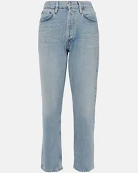 AGOLDE Jeans regular cropped Riley a vita alta Blu