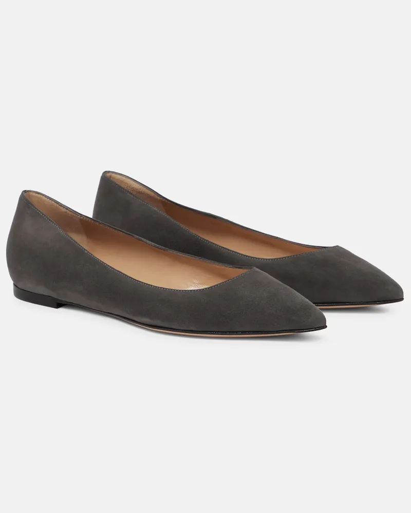 Gianvito Rossi Ballerine Gianvito in suede Grigio
