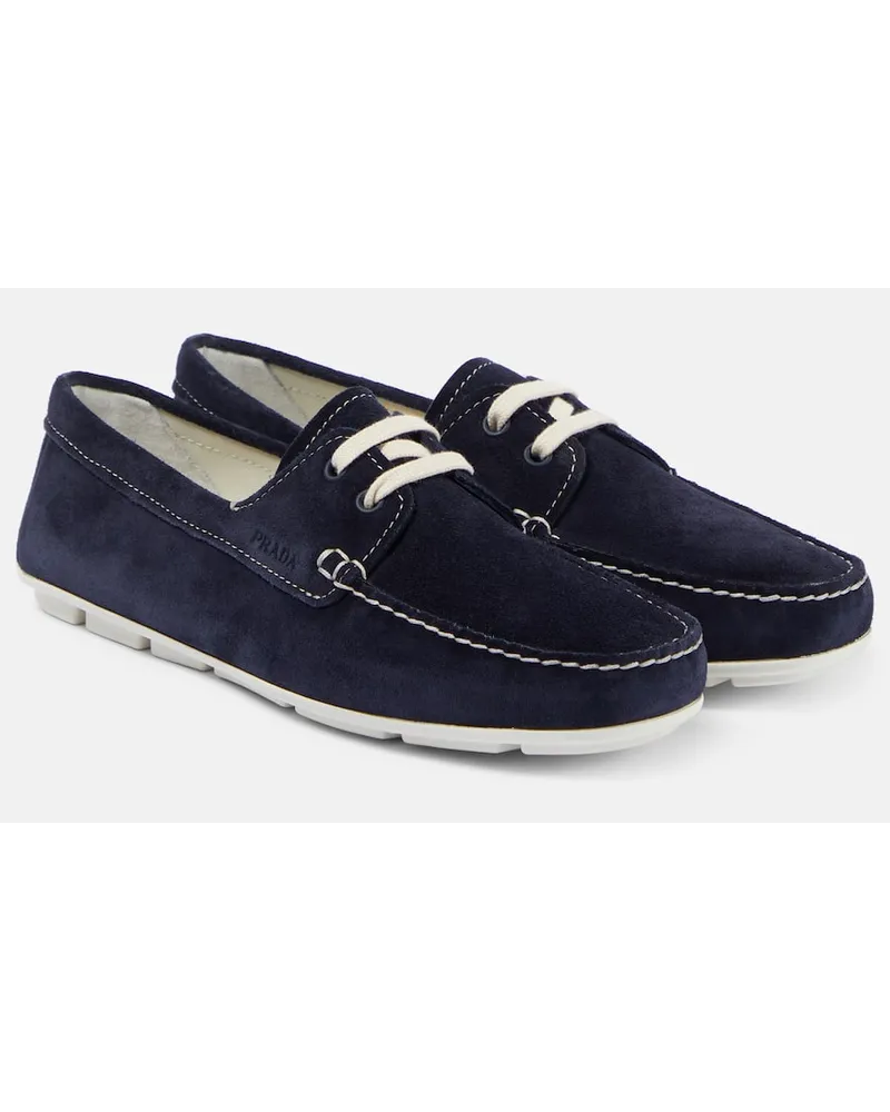 Prada Mocassini in suede Blu