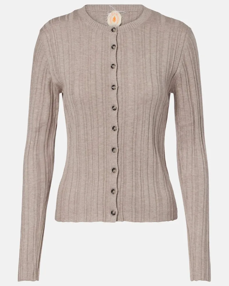 Jardin des Orangers Cardigan in cotone, seta e cashmere Beige