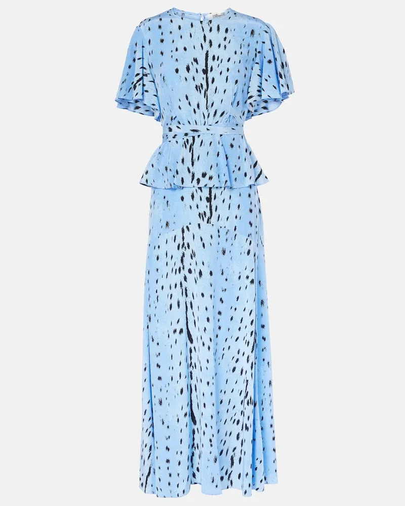 Diane von Furstenberg Abito lungo Levana con stampa Blu
