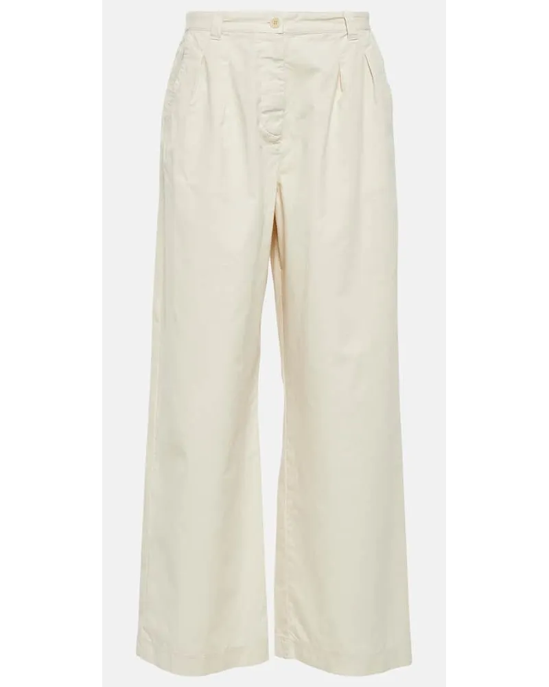 A.P.C. Pantaloni in cotone a gamba larga Bianco