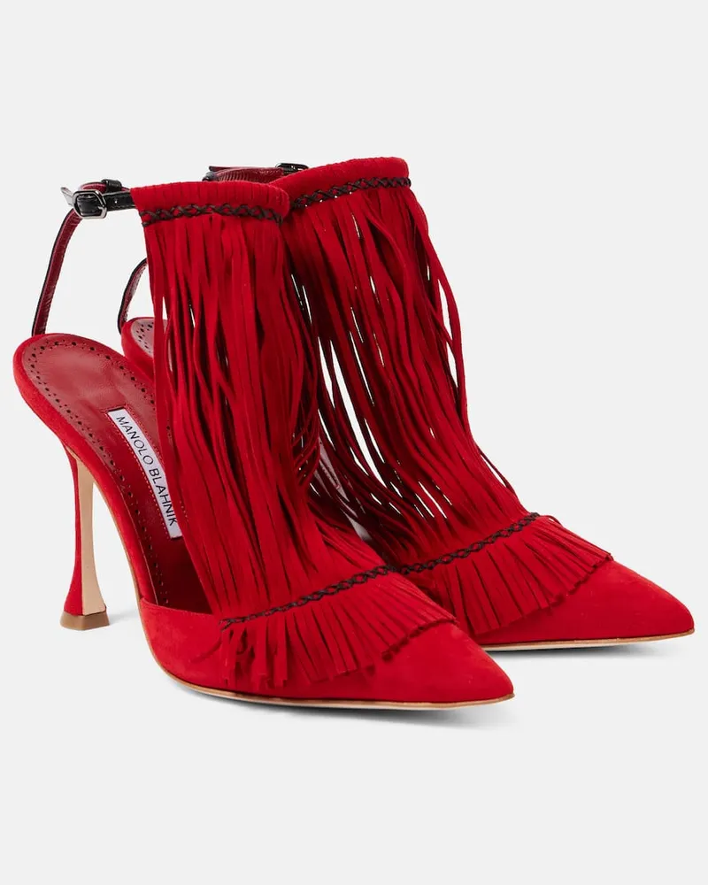 Manolo Blahnik Pumps Fiki 105 in suede Rosso