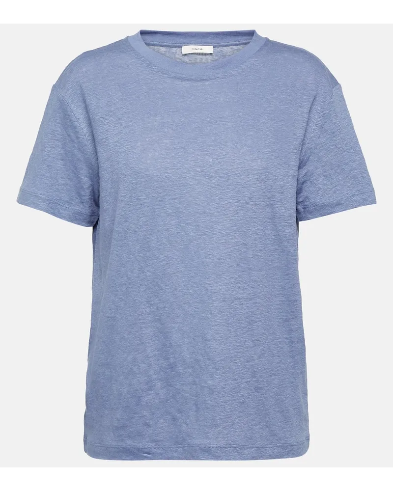 Vince T-shirt in lino Blu