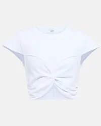 Isabel Marant Top cropped Zineae in jersey di cotone Bianco