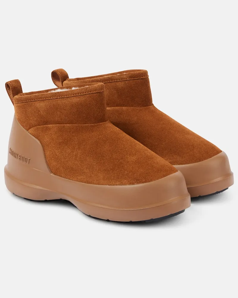 Moon Boot Stivaletti Luna Low in suede Marrone