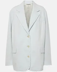 Acne Studios Blazer in cotone e lino Blu