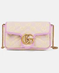 Gucci Borsa a spalla GG Super Mini con pelle Rosa