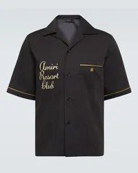 Amiri Camicia bowling Resort Club in cotone con ricamo Nero