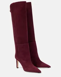 Jimmy Choo Stivali Alizze 85 in suede Rosso