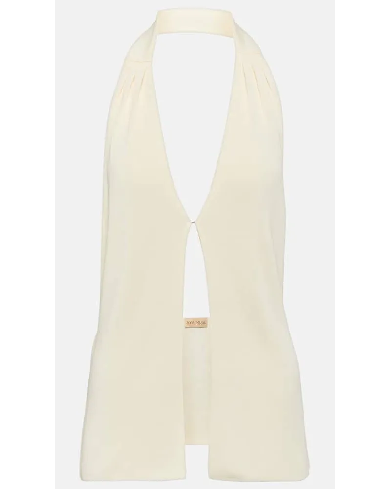 Aya Muse Top Tio con scollo a V Bianco