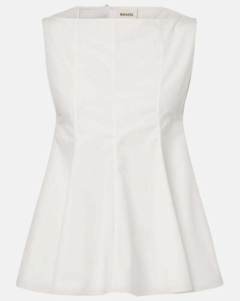 KHAITE Top Marita in cotone Bianco